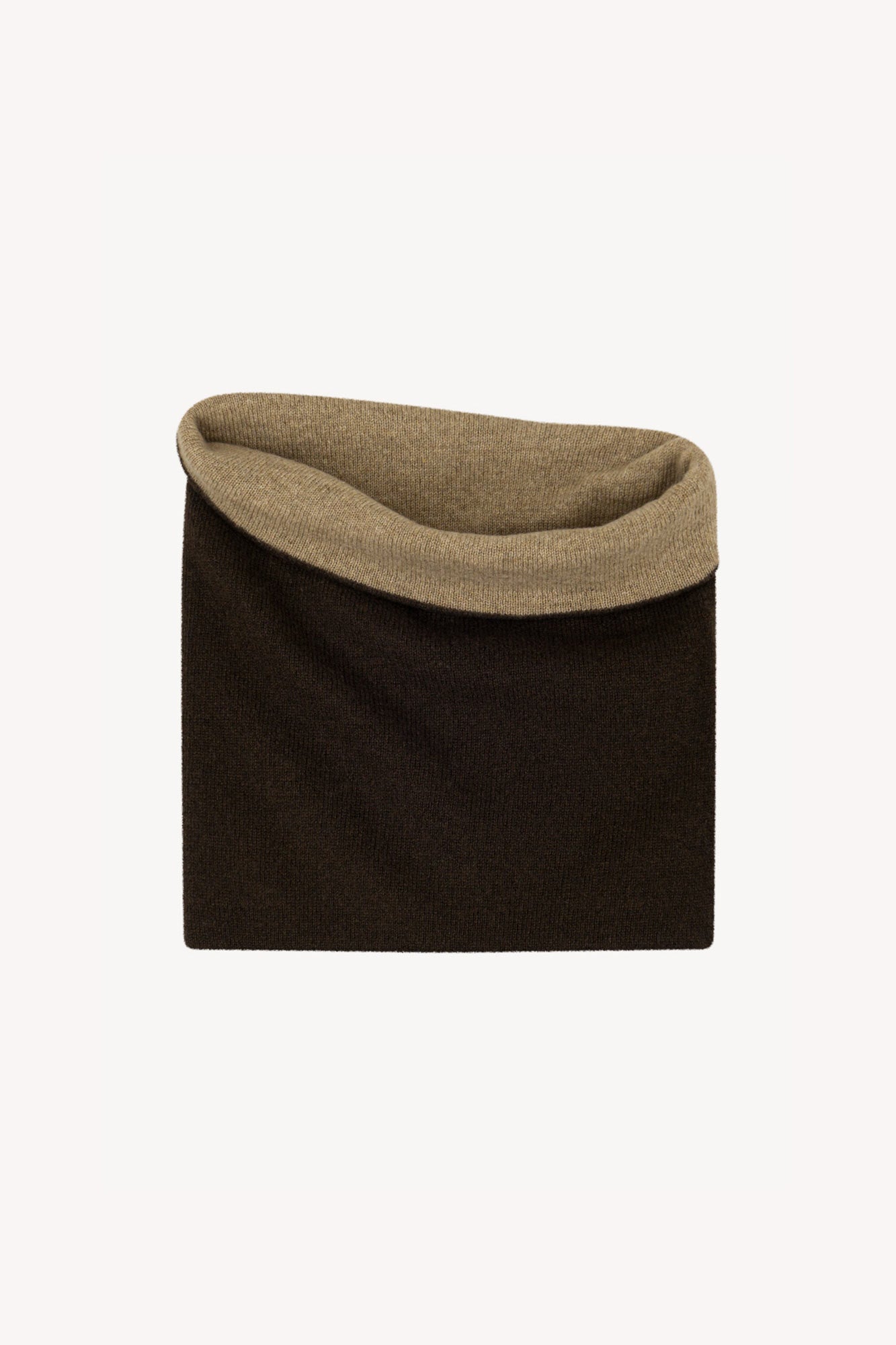 Scaldacollo Reversibile Unisex in Puro Cashmere Mocha-Dune