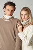Scaldacollo Reversibile Unisex in Puro Cashmere Dune-Latte