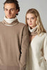 Scaldacollo Reversibile Unisex in Puro Cashmere Dune-Latte