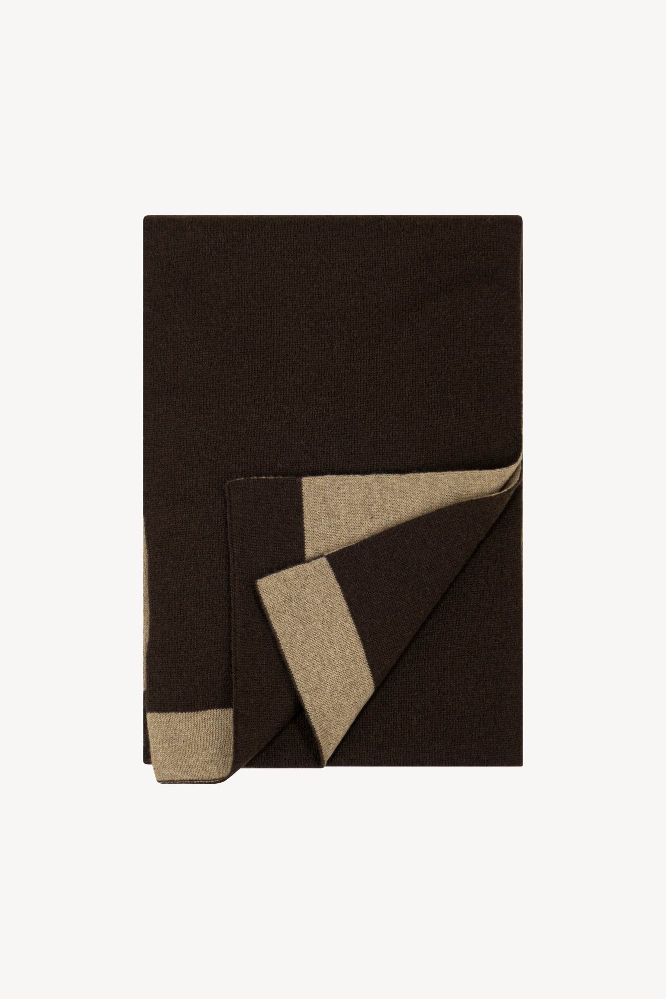 Sciarpa Tubolare Bicolore Unisex in Puro Cashmere Mocha-Dune