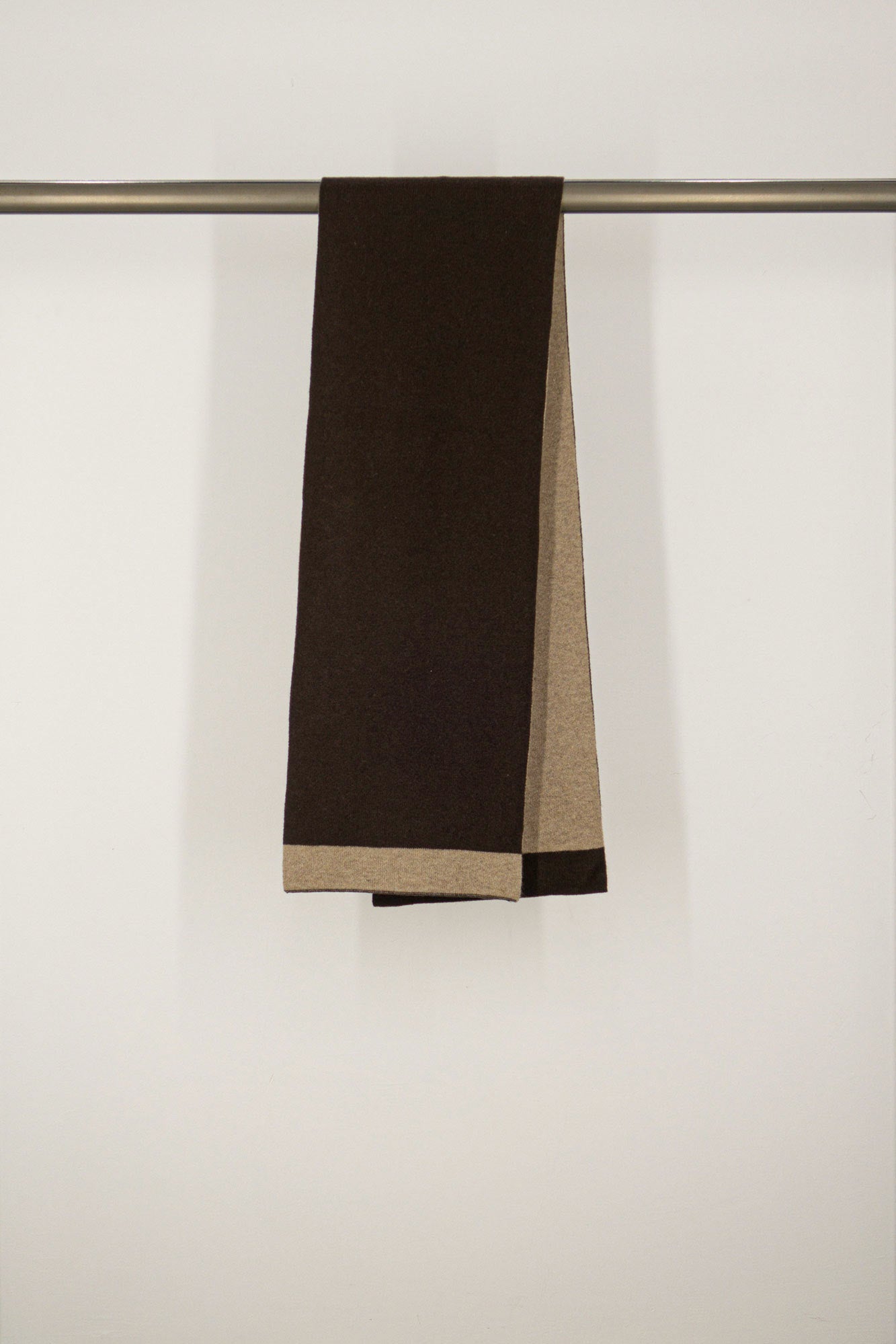 Sciarpa Tubolare Bicolore Unisex in Puro Cashmere Mocha-Dune