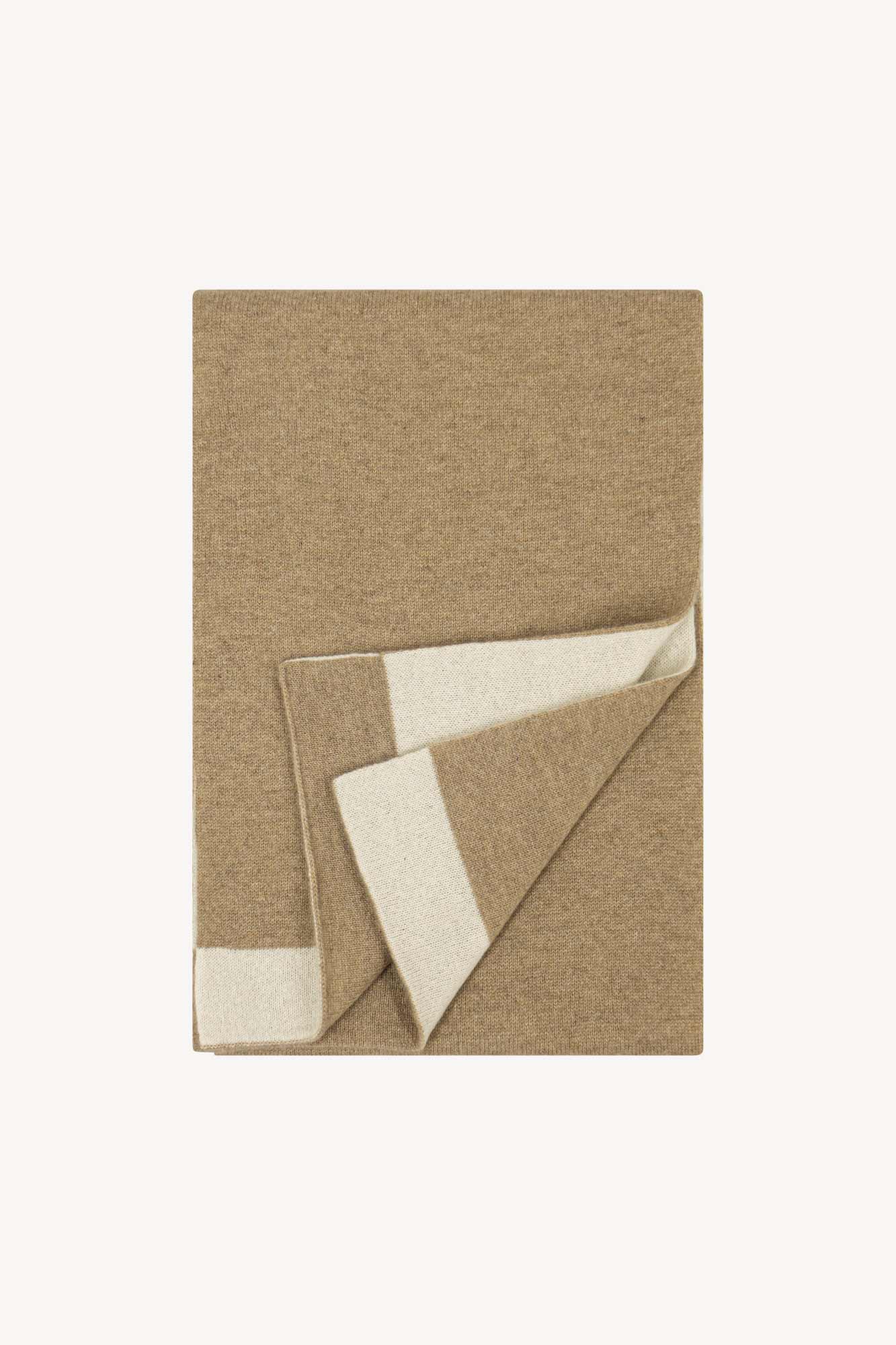 Sciarpa Tubolare Bicolore Unisex in Puro Cashmere Dune-Latte