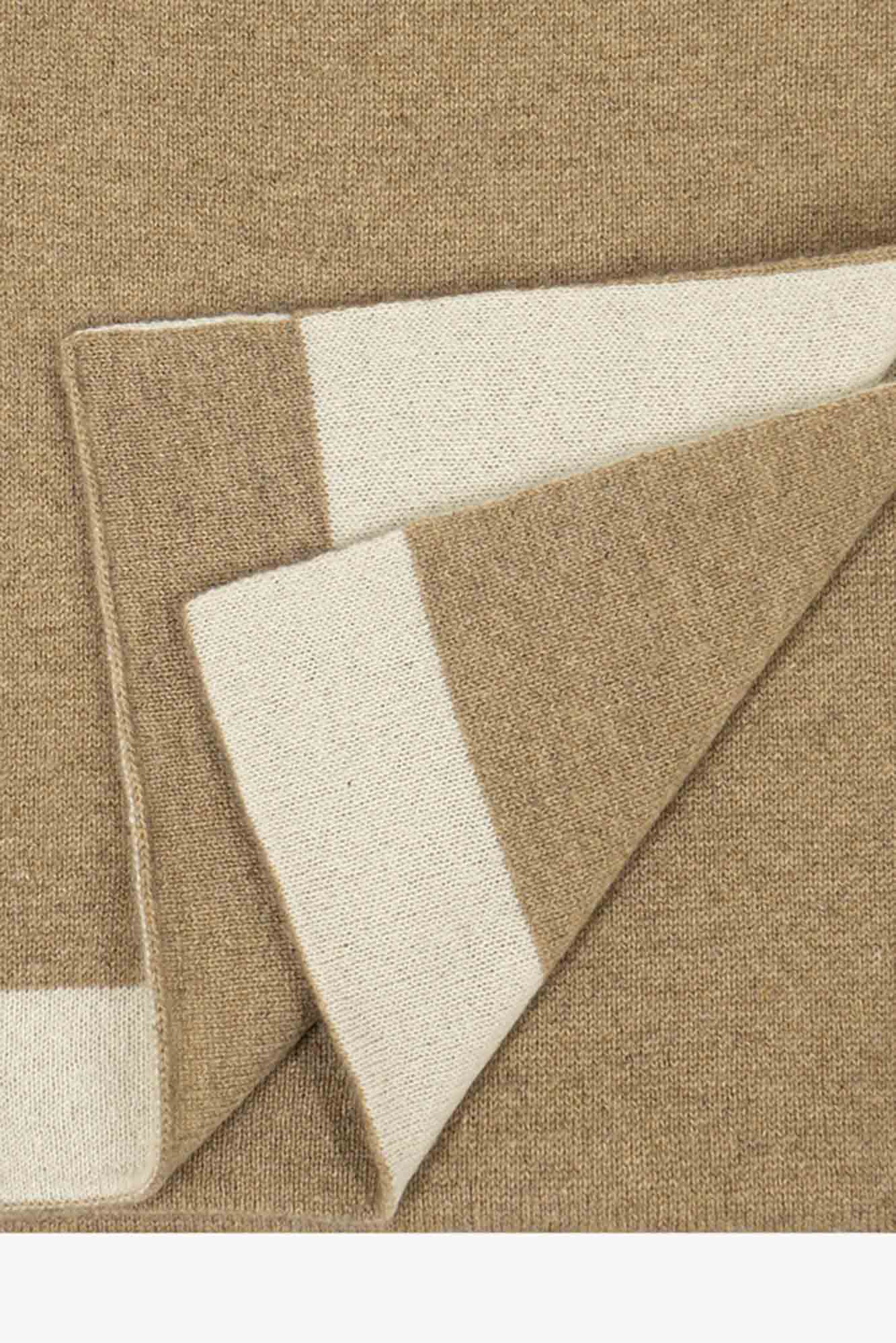 Sciarpa Tubolare Bicolore Unisex in Puro Cashmere Dune-Latte