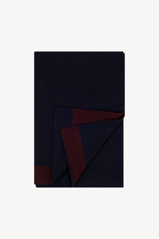 Sciarpa Tubolare Bicolore Unisex in Puro Cashmere Notte-Acero