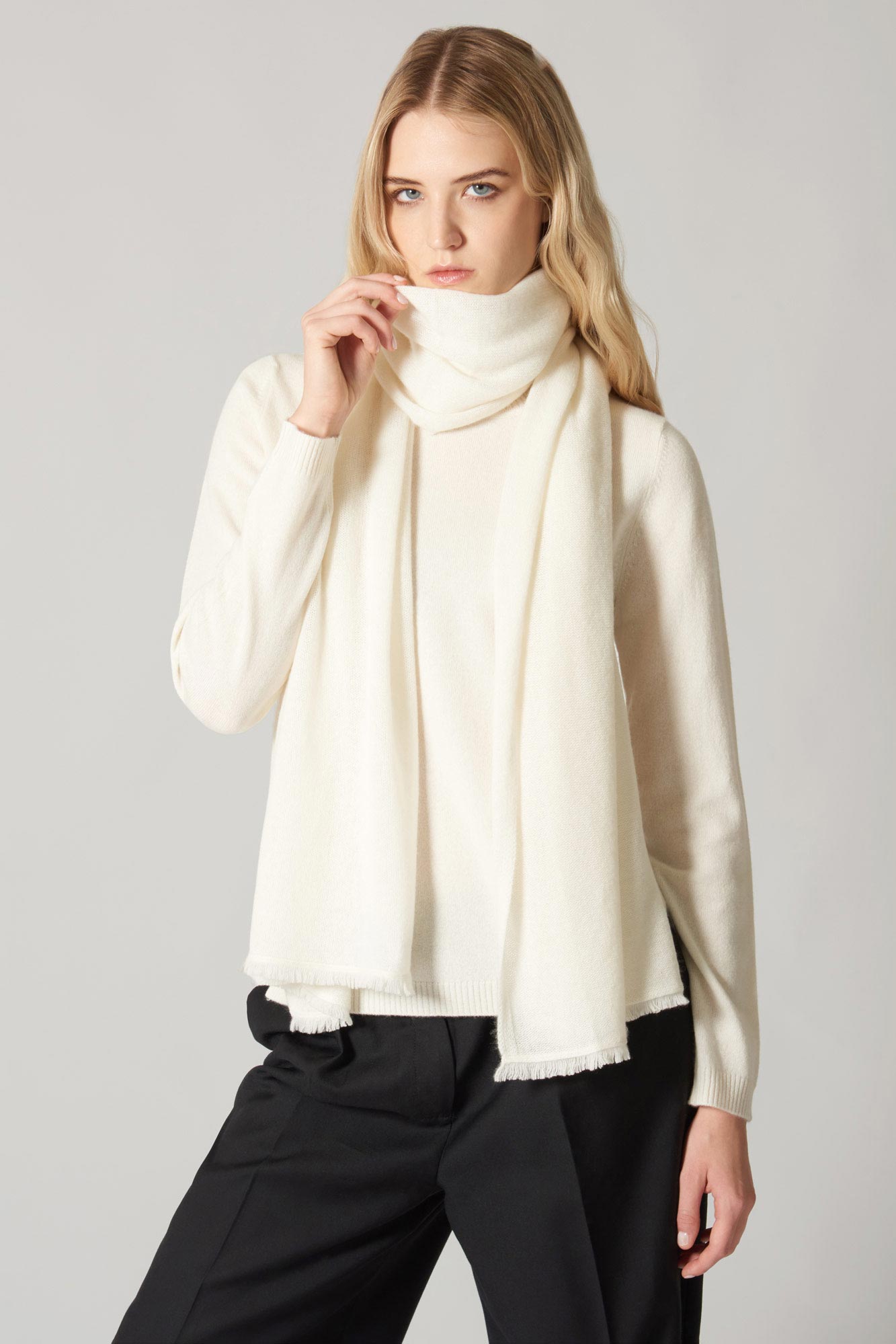 Stola Velo in Puro Cashmere Latte