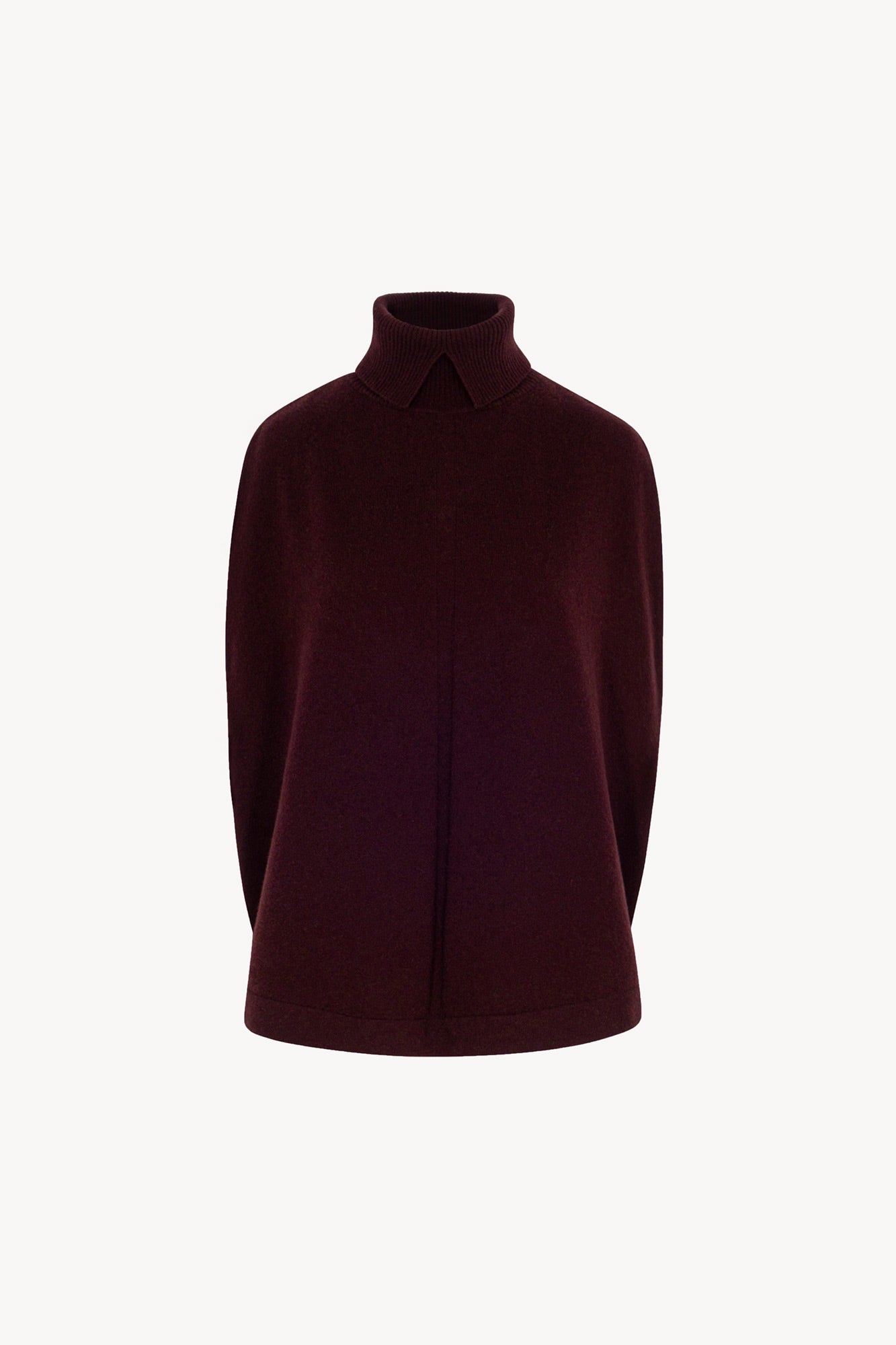 Cappa a Collo Alto con Spacchetto in Puro Cashmere Acero