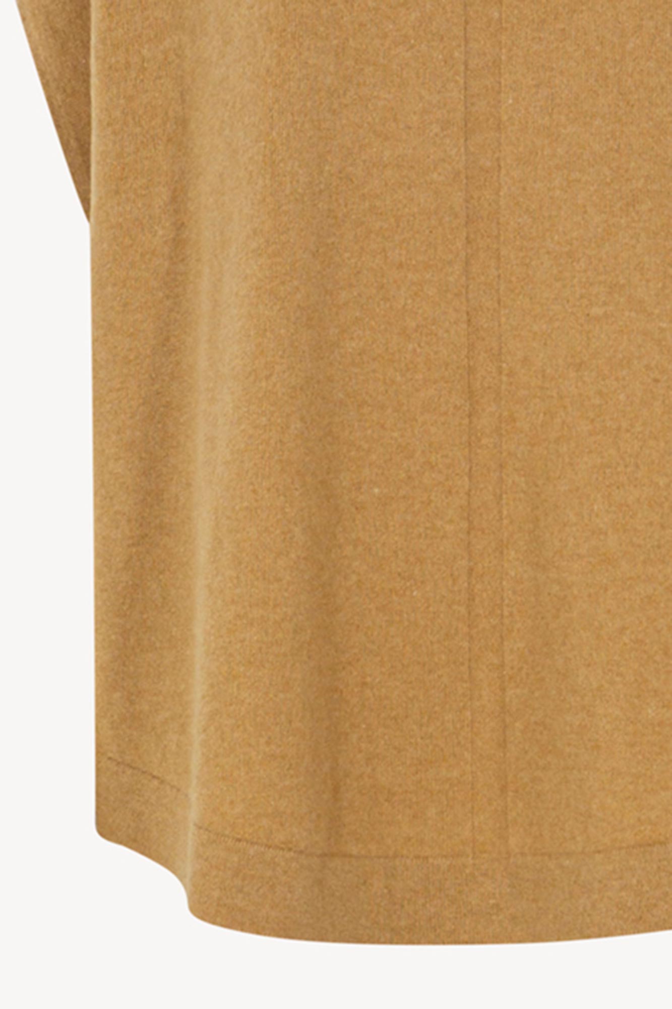 Cappa a Collo Alto con Spacchetto in Puro Cashmere Cammello