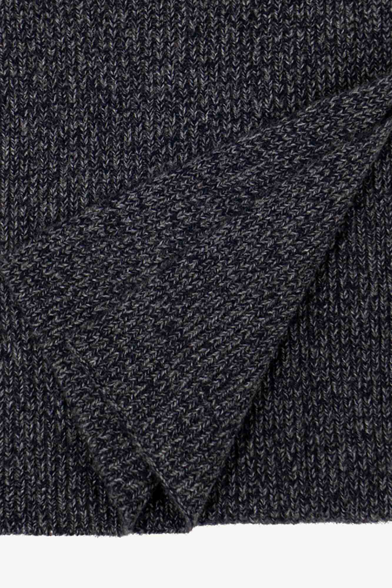 Sciarpa Unisex a Costa Inglese in Puro Cashmere Moulinè Notte