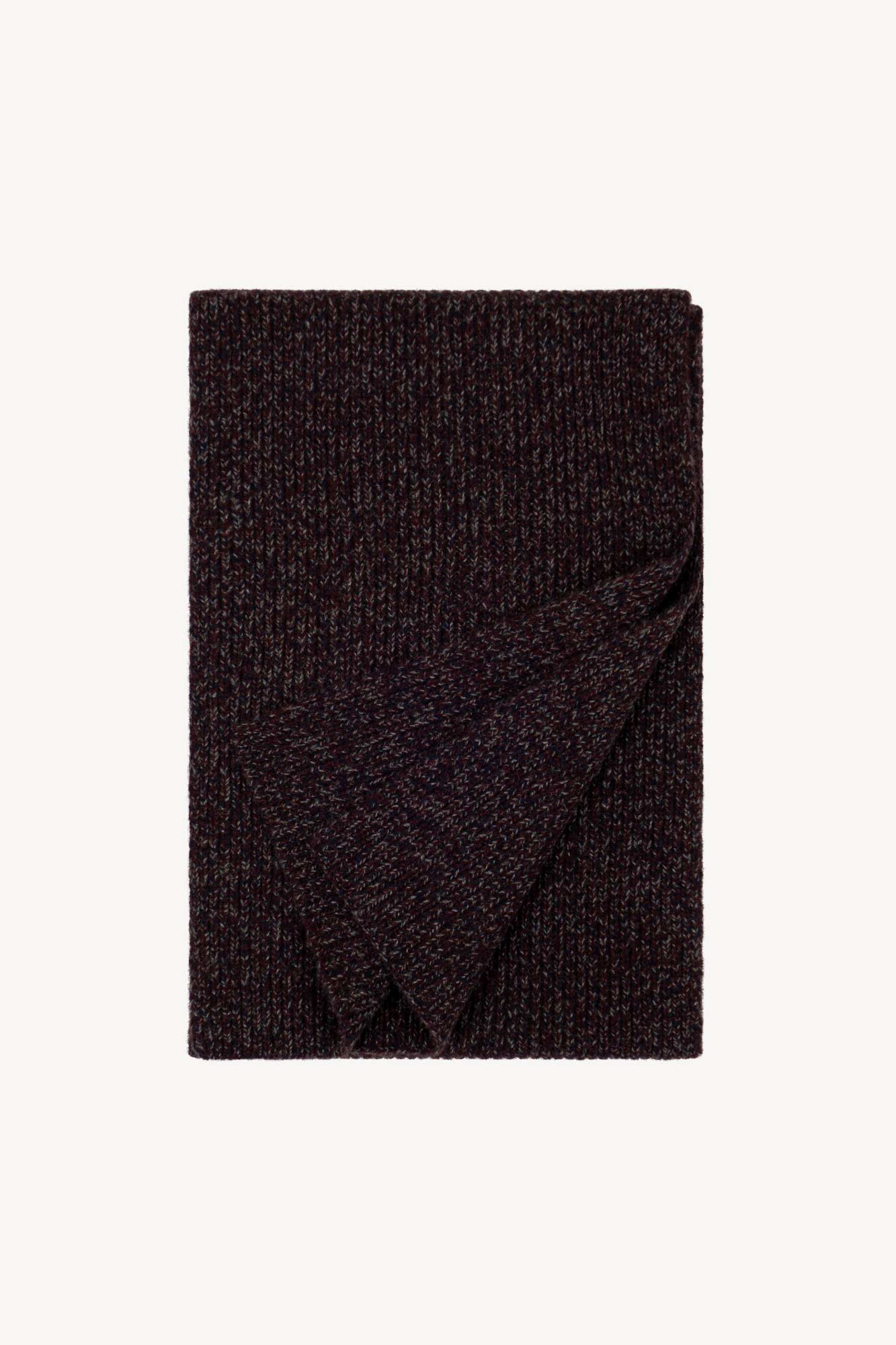 Sciarpa Unisex a Costa Inglese in Puro Cashmere Moulinè Acero