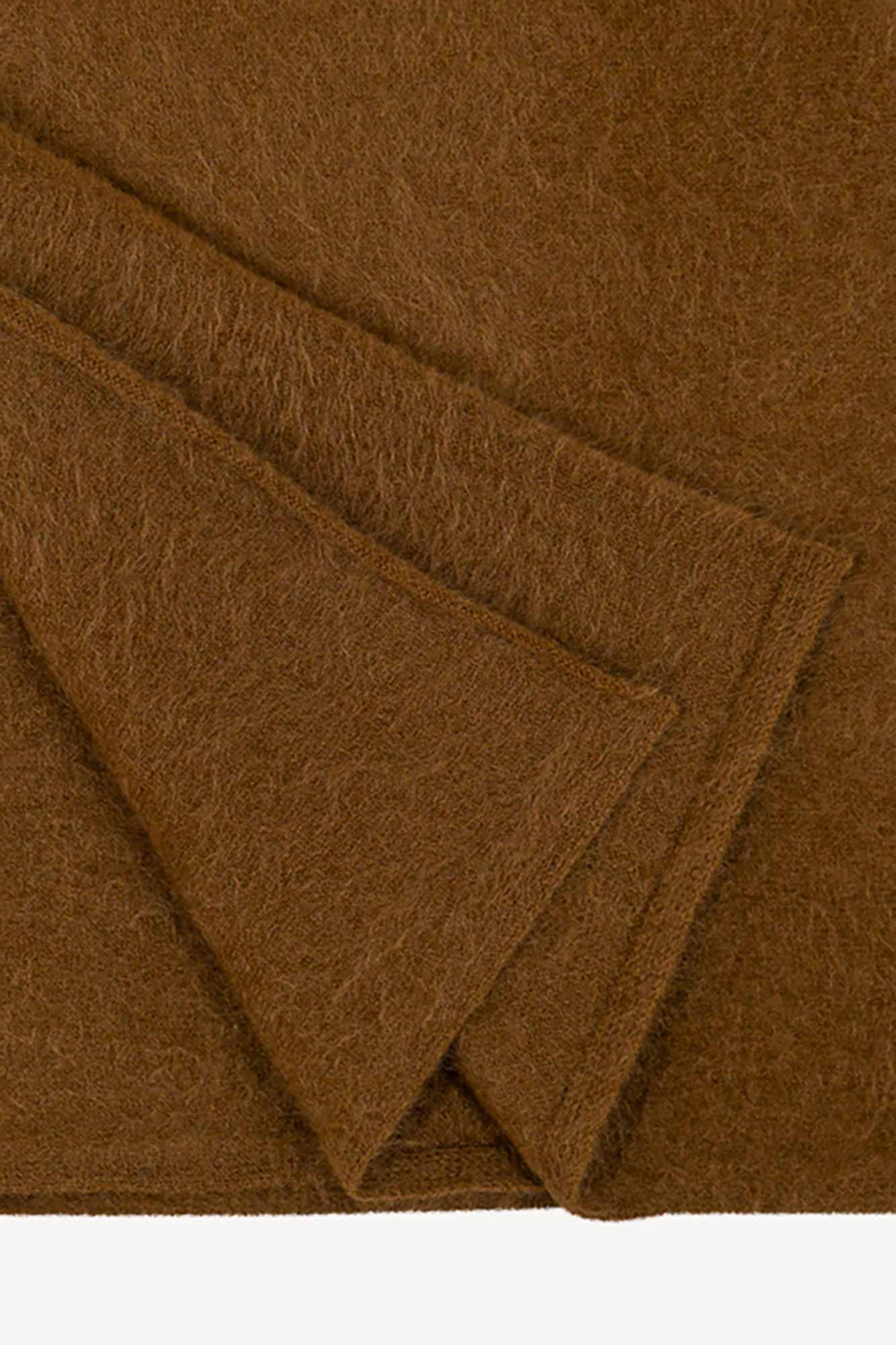 Sciarpa in Maglia Rasata in Puro Cashmere Spazzolato Terracotta