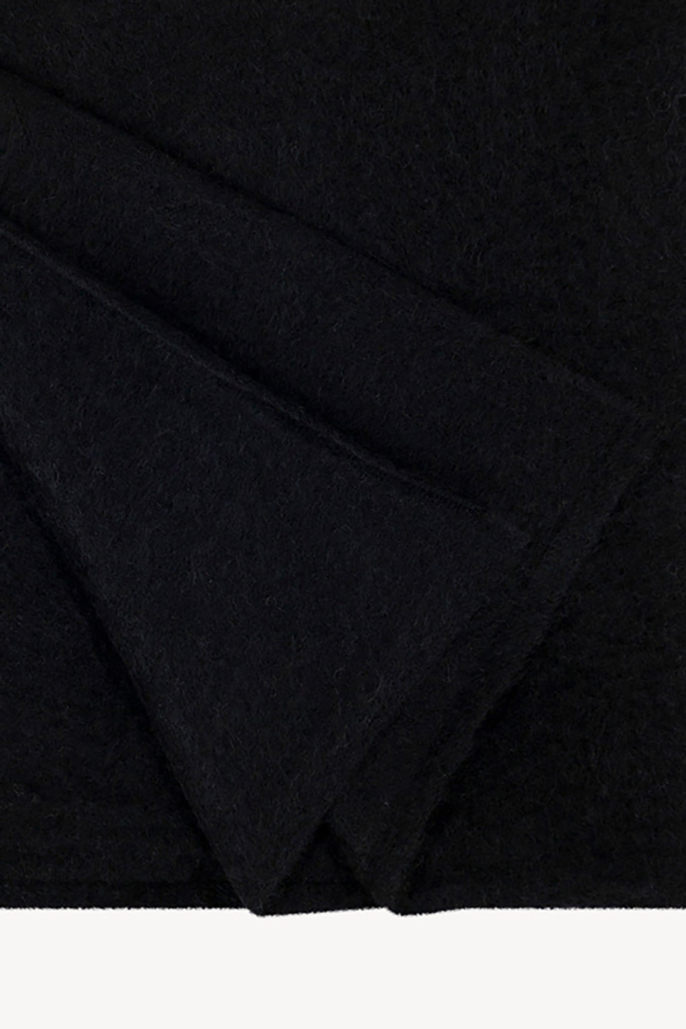 Sciarpa in Maglia Rasata in Puro Cashmere Spazzolato Nero