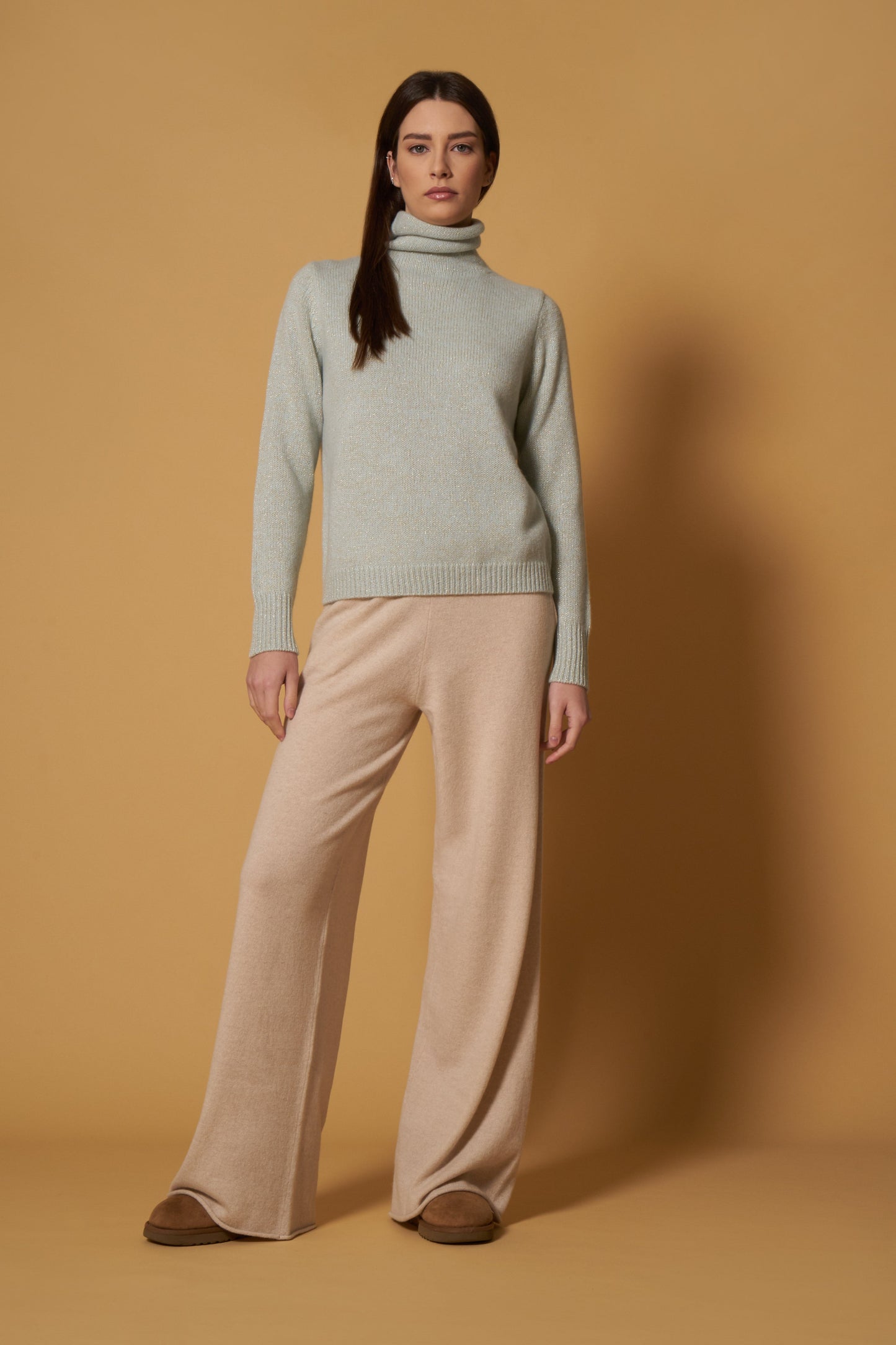 Pure Cashmere Lurex Crew Neck Sweater