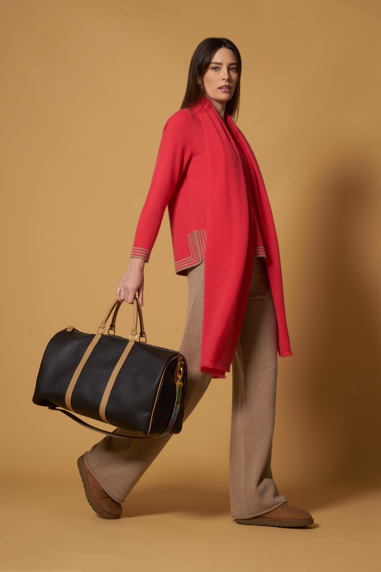 Pure Cashmere Striped Borders Sweater