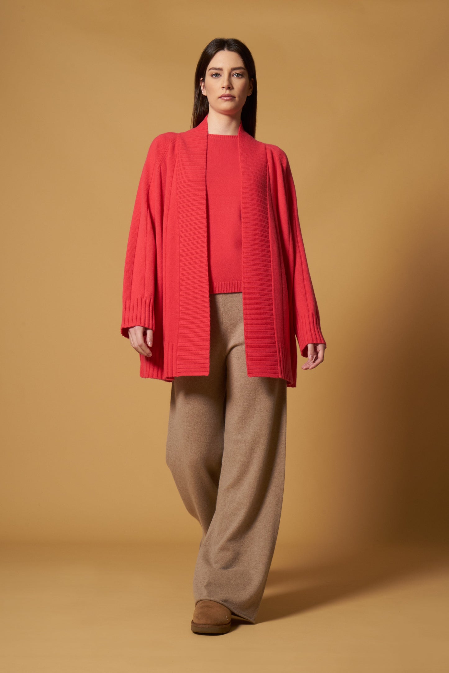 Pure Cashmere Wide Ribbed Cardigan