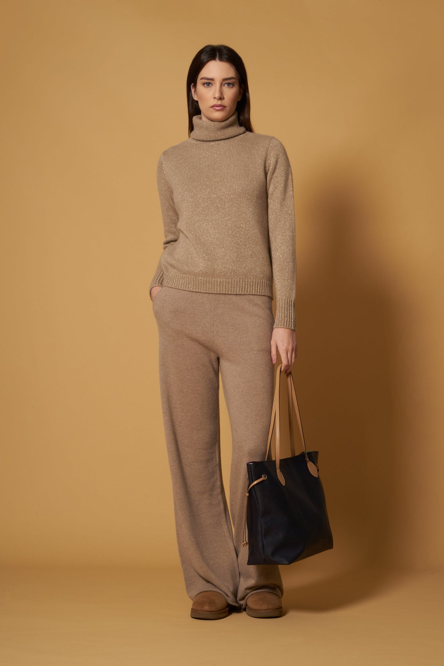 Pure Cashmere Lurex Crew Neck Sweater