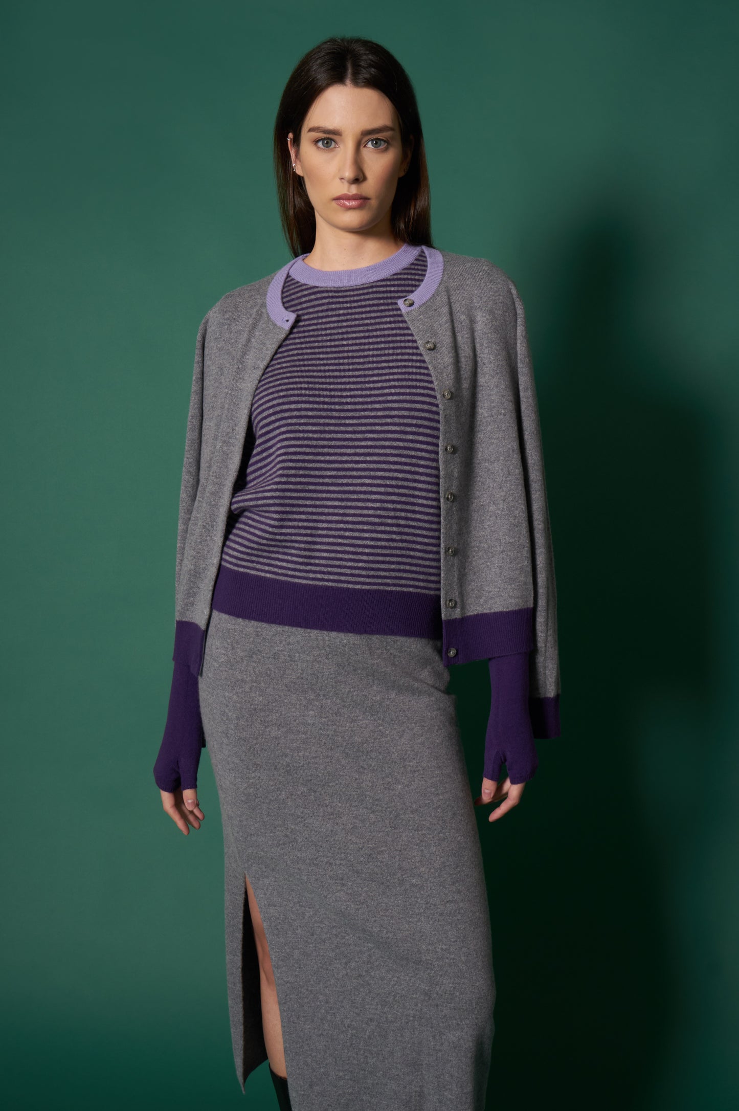 Pure Cashmere Crew Neck Cardigan