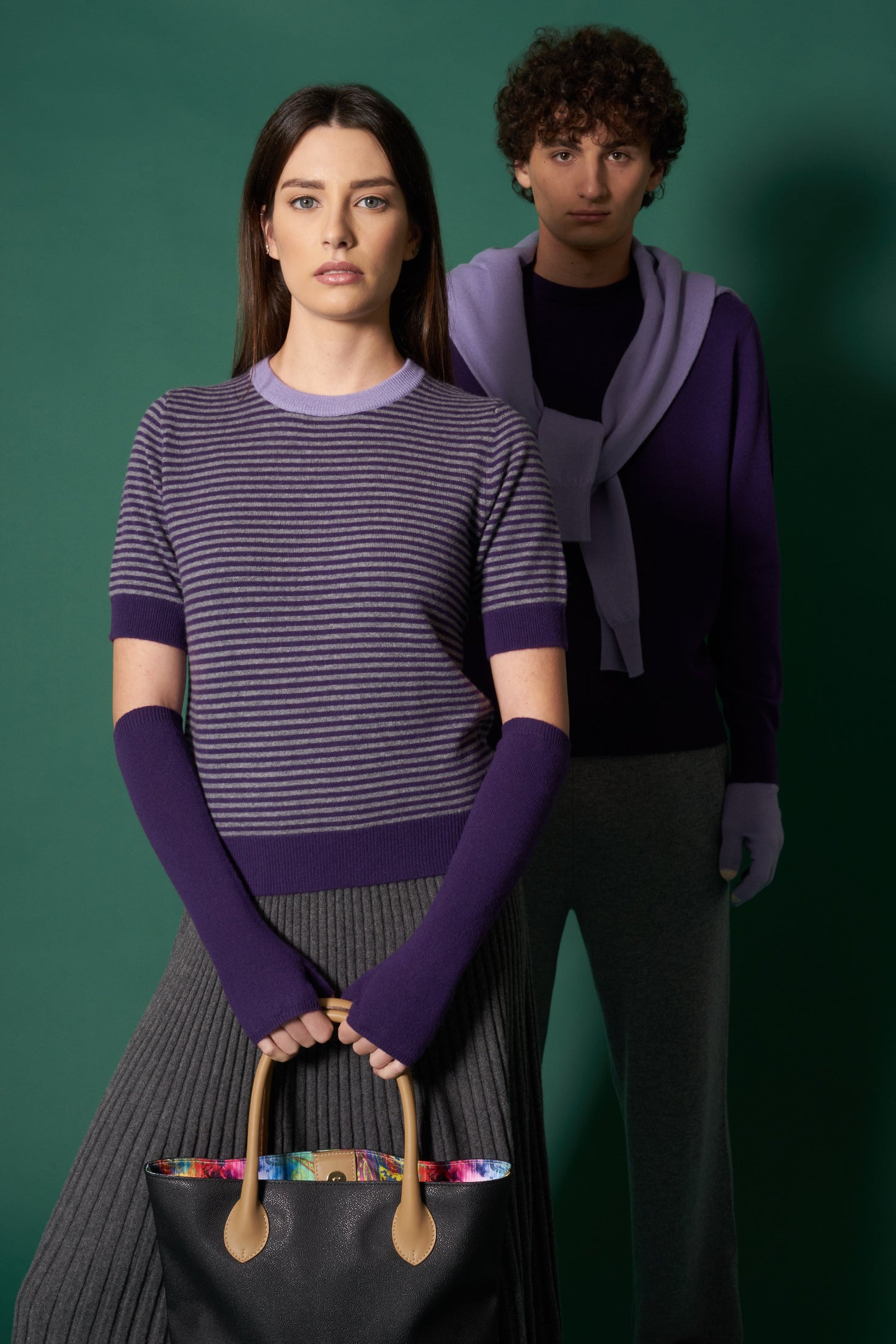 Pure Cashmere Half Sleeve Crew Neck Cardigan