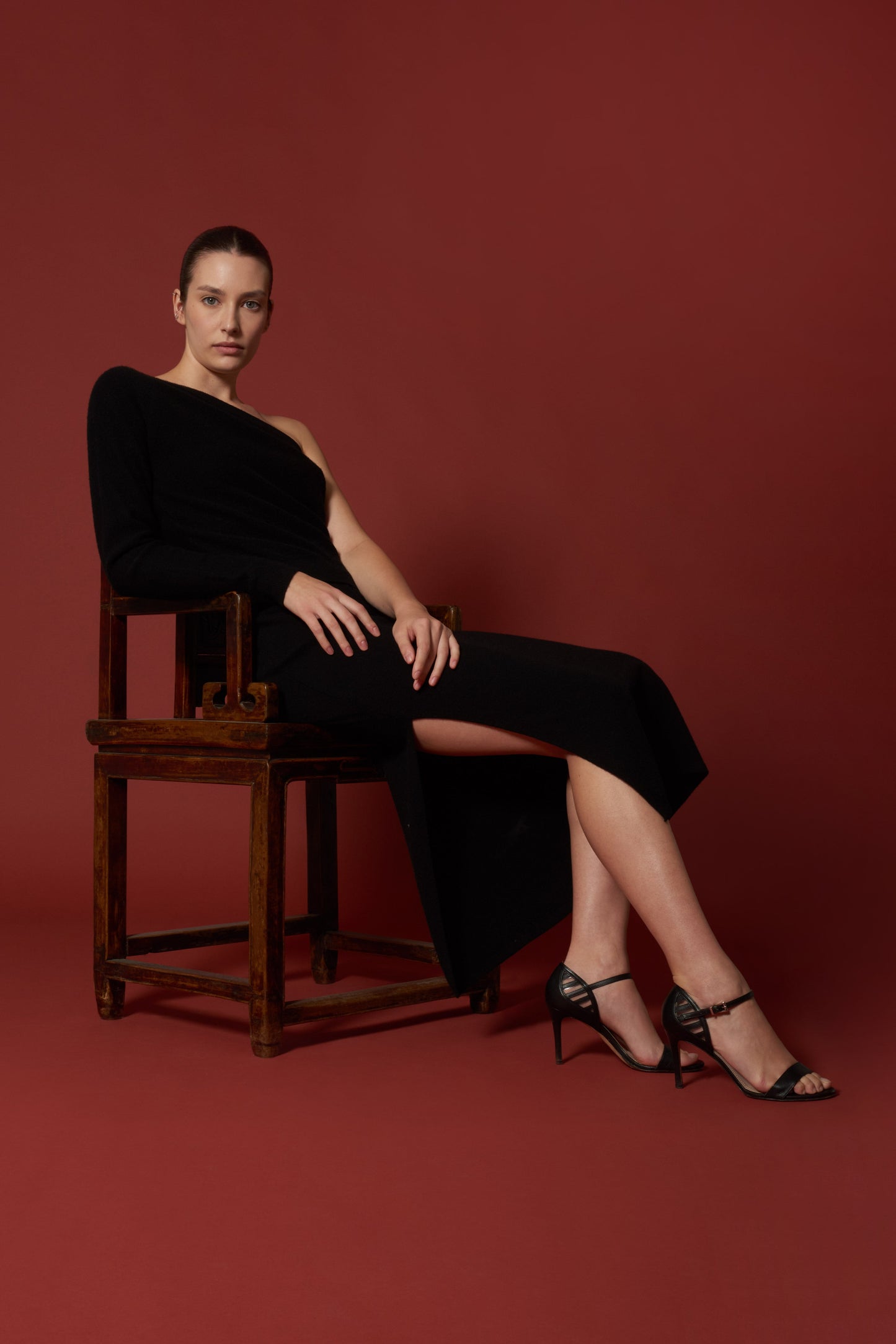 Pure Cashmere Tube Slit Skirt