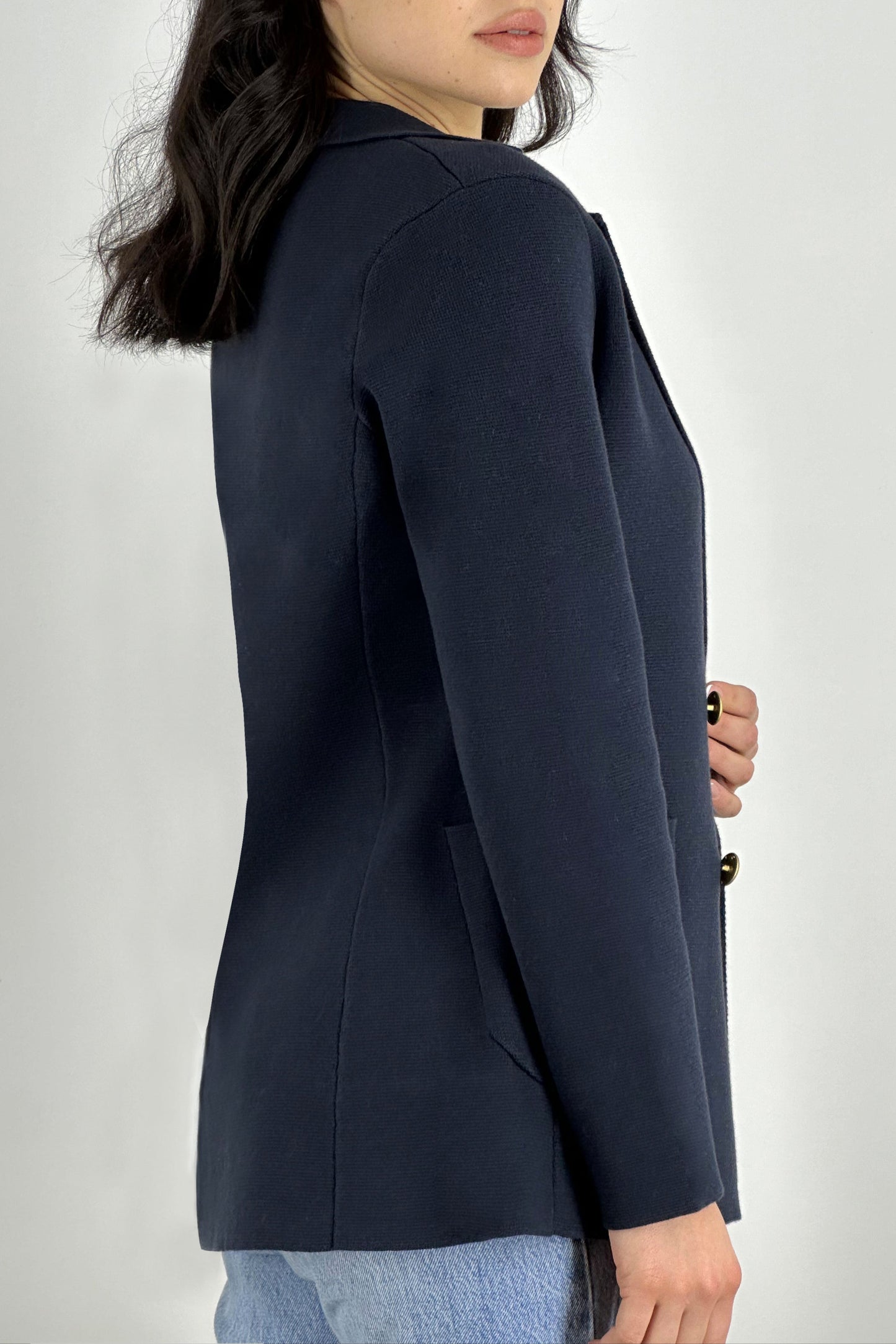 Cotton - Cashmere Double Breasted Blazer