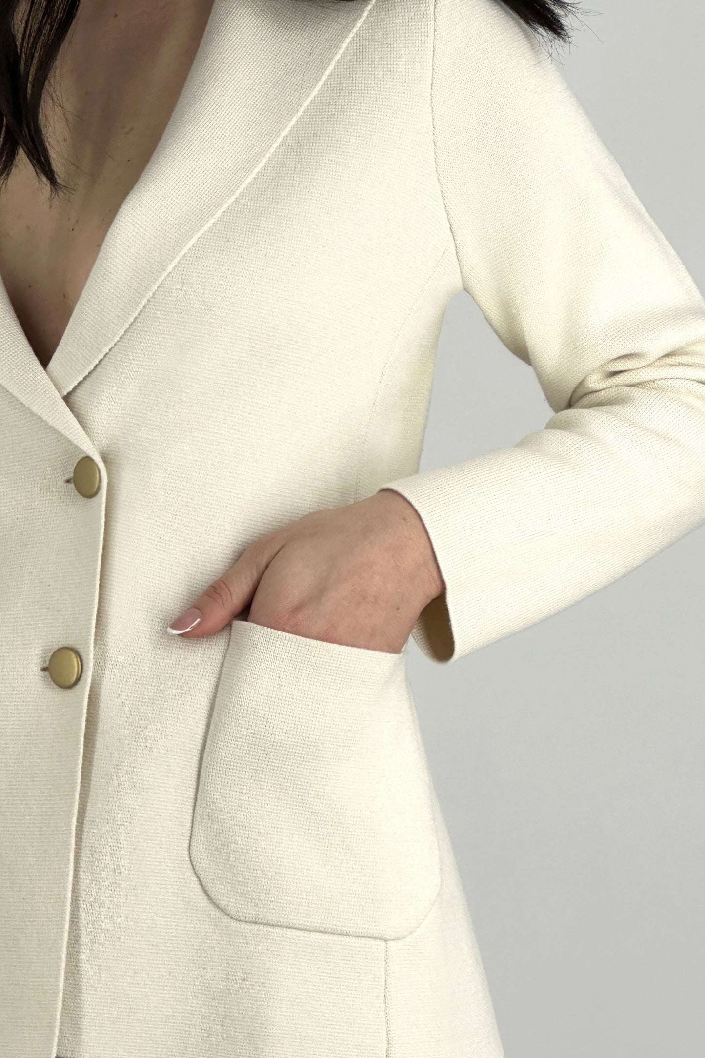 Cotton - Cashmere Double Breasted Blazer