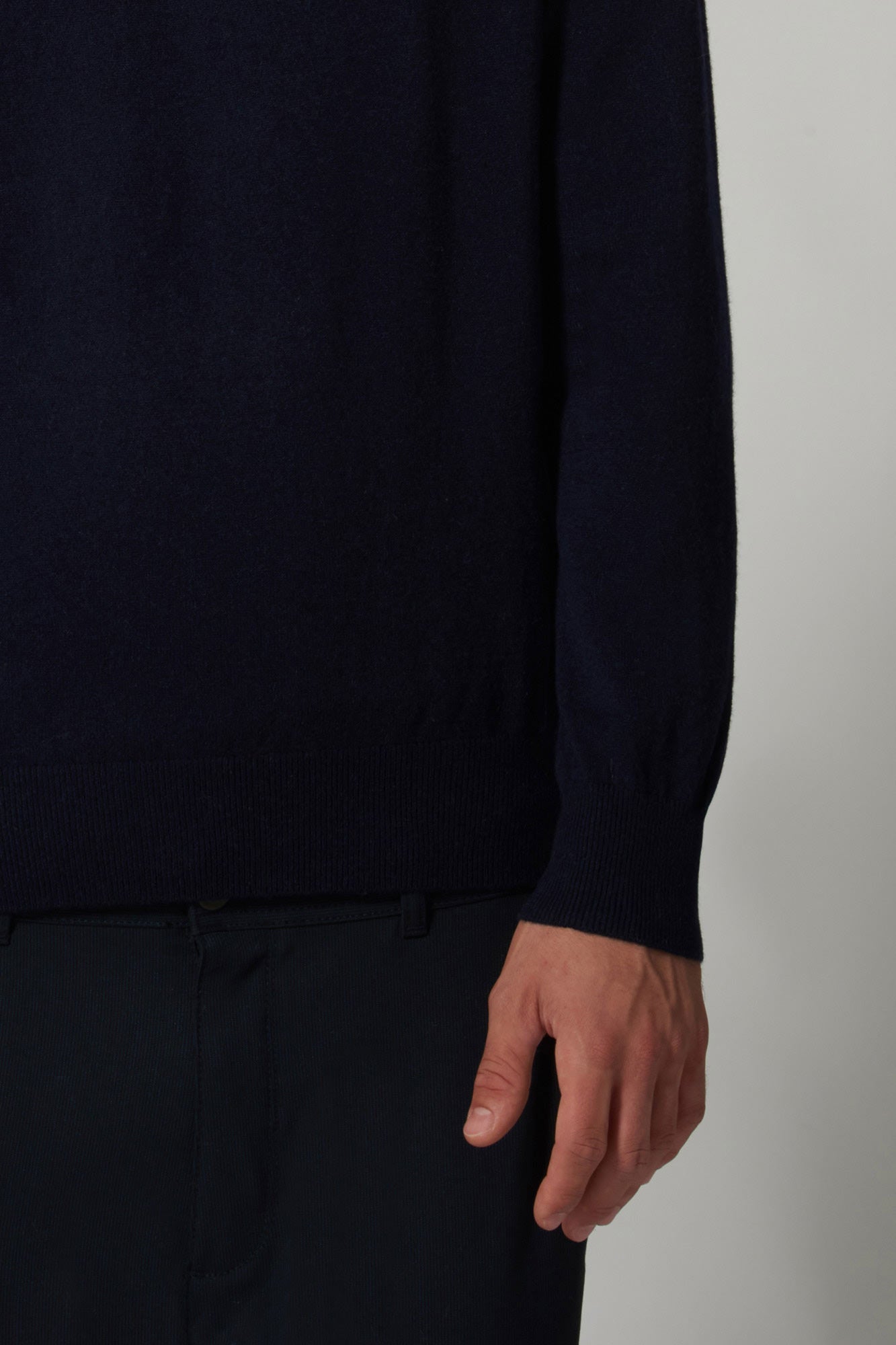 Maglia Girocollo in Puro Cashmere Navy