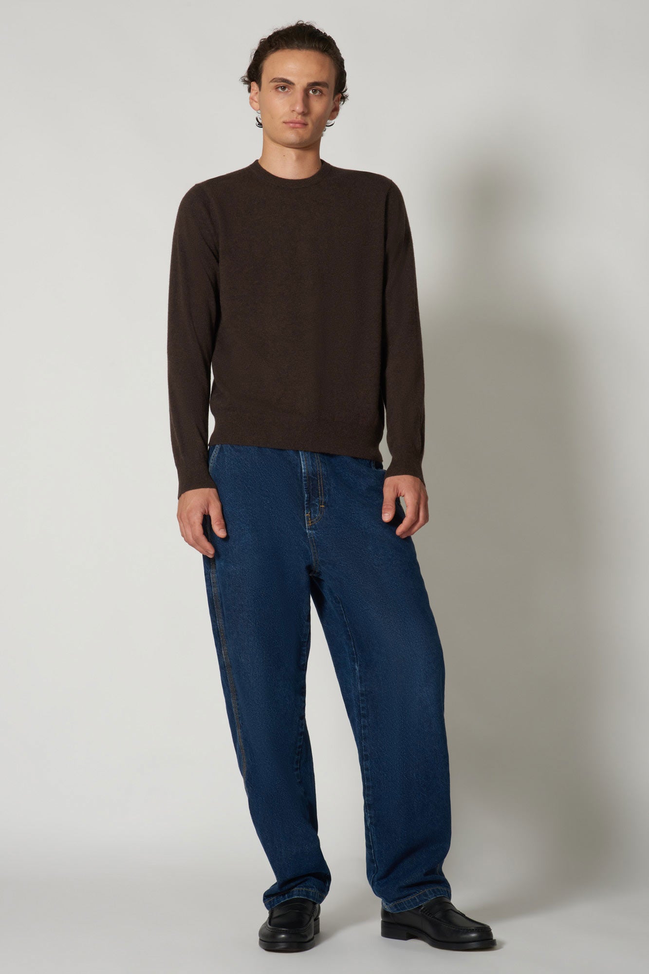 Maglia Girocollo in Puro Cashmere Mocha