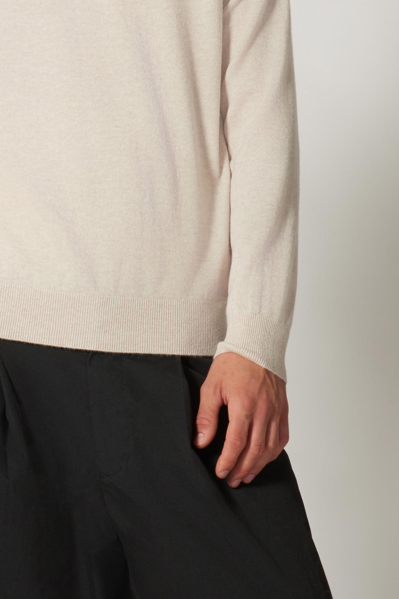 Maglia Girocollo in Puro Cashmere Avena