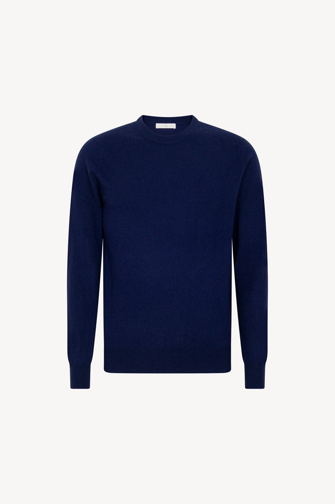 Maglia Girocollo in Puro Cashmere Ink Blue