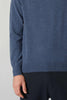 Maglia Girocollo in Puro Cashmere Denim Scuro