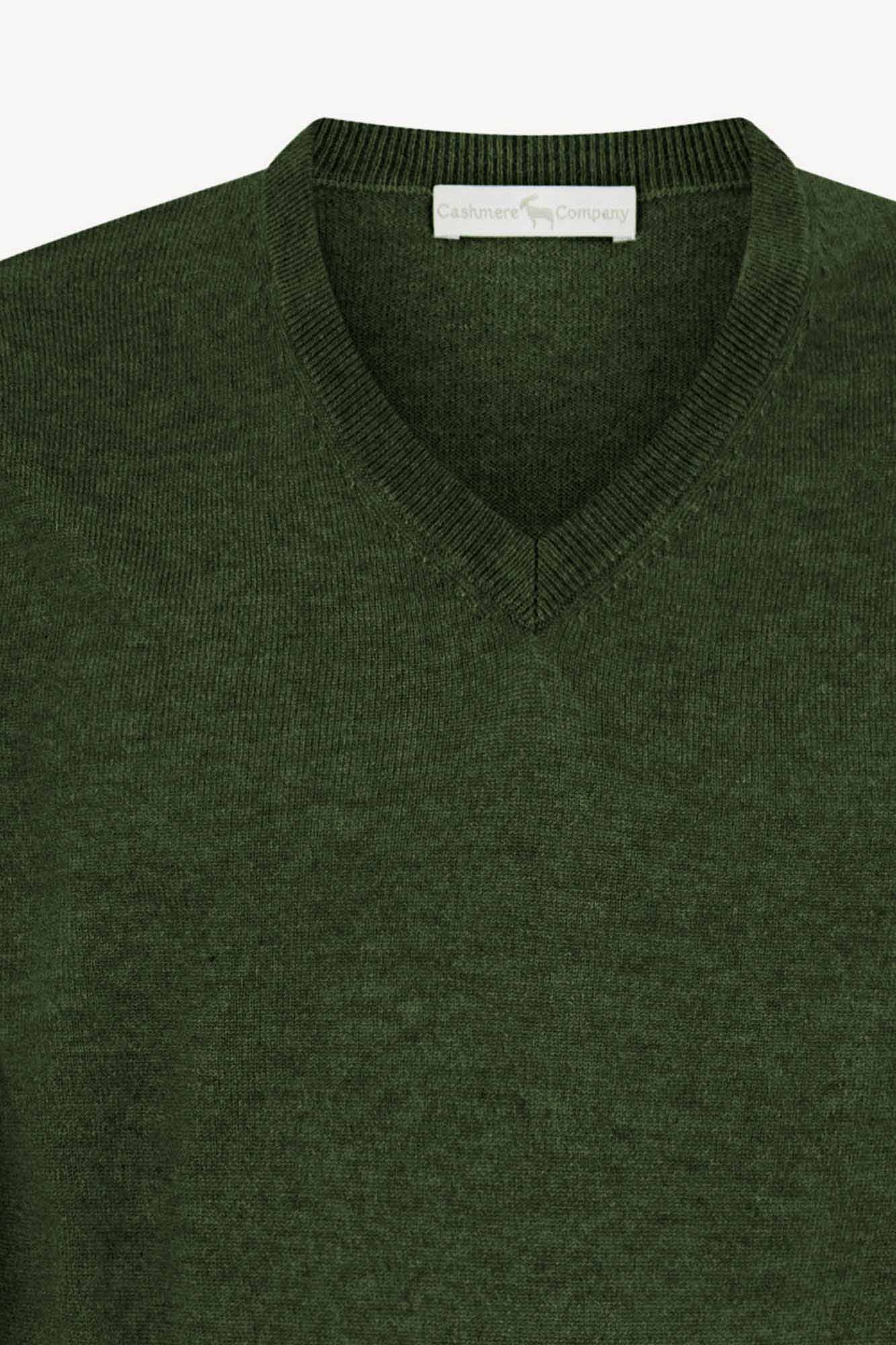 Maglia Scollo a V in Puro Cashmere Loden