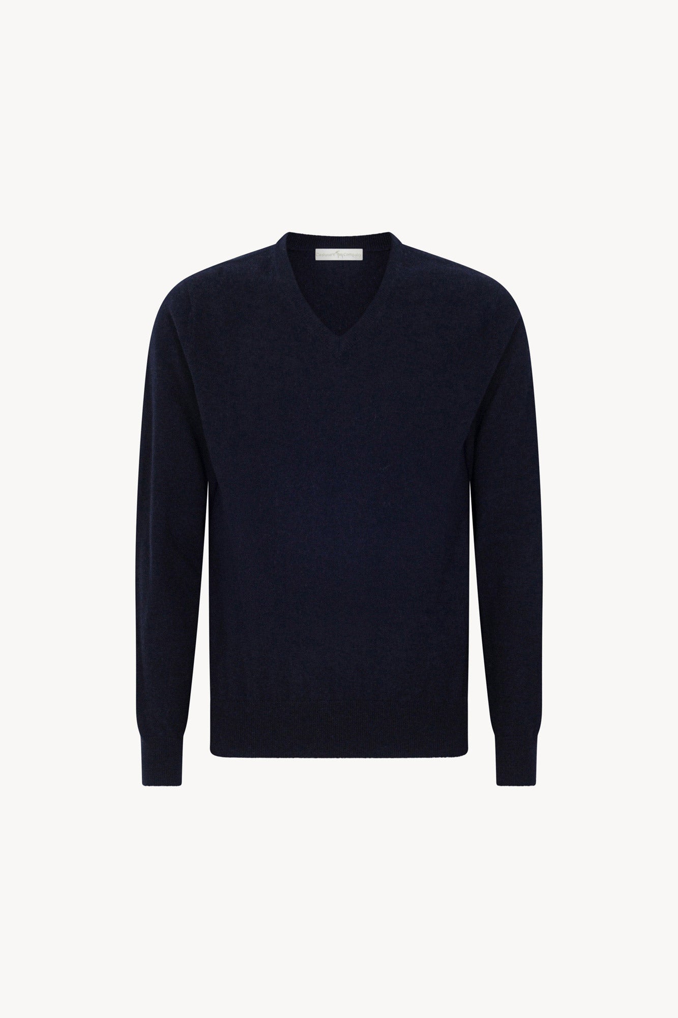 Maglia Scollo a V in Puro Cashmere Navy