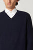 Maglia Scollo a V in Puro Cashmere Navy
