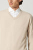 Pure Cashmere Oatmeal V-Neck Sweater