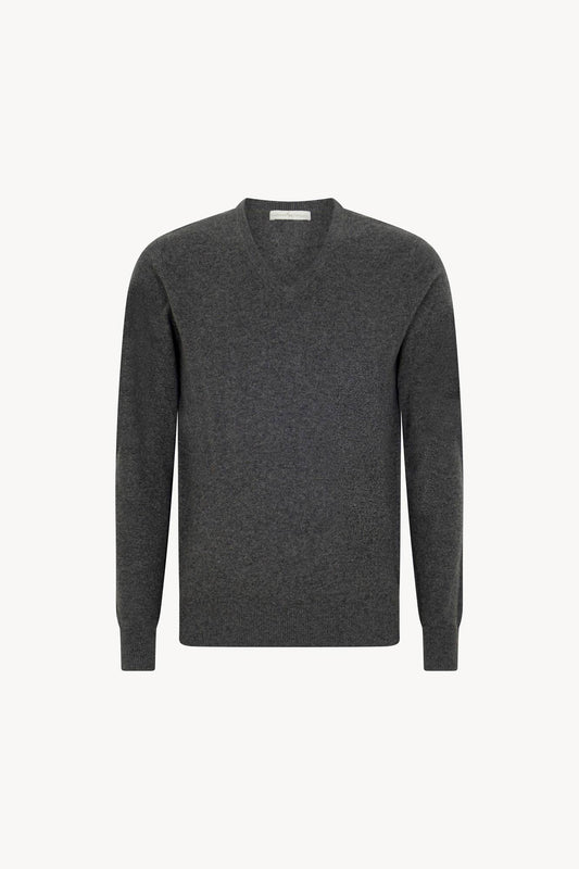 Maglia Scollo a V in Puro Cashmere Flanella