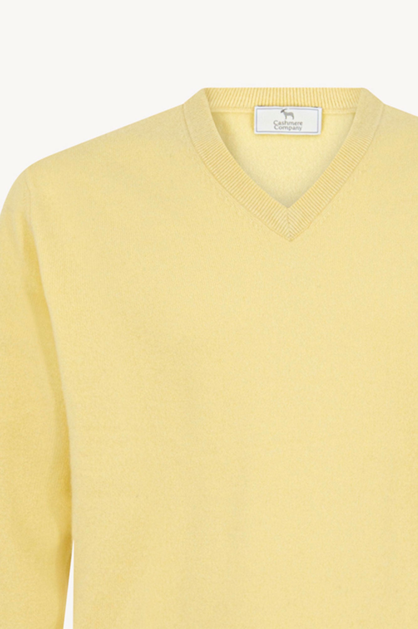 Maglia Scollo a V in Puro Cashmere Vanilla