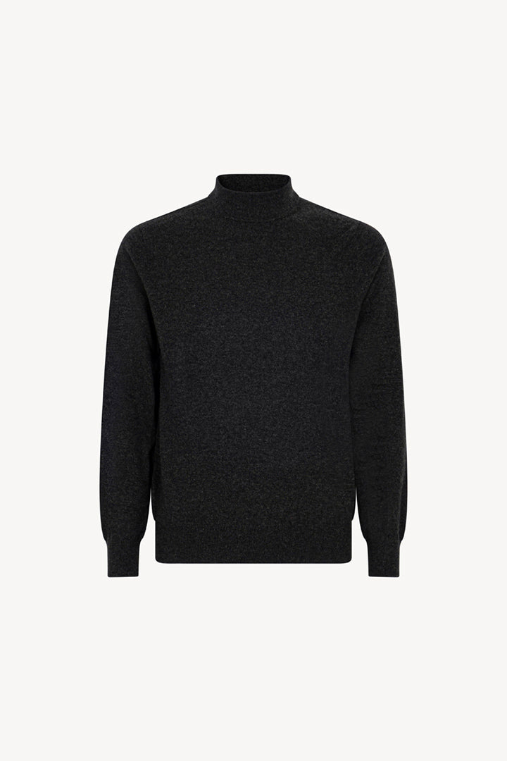 Maglia a Lupetto in Puro Cashmere Almost Black