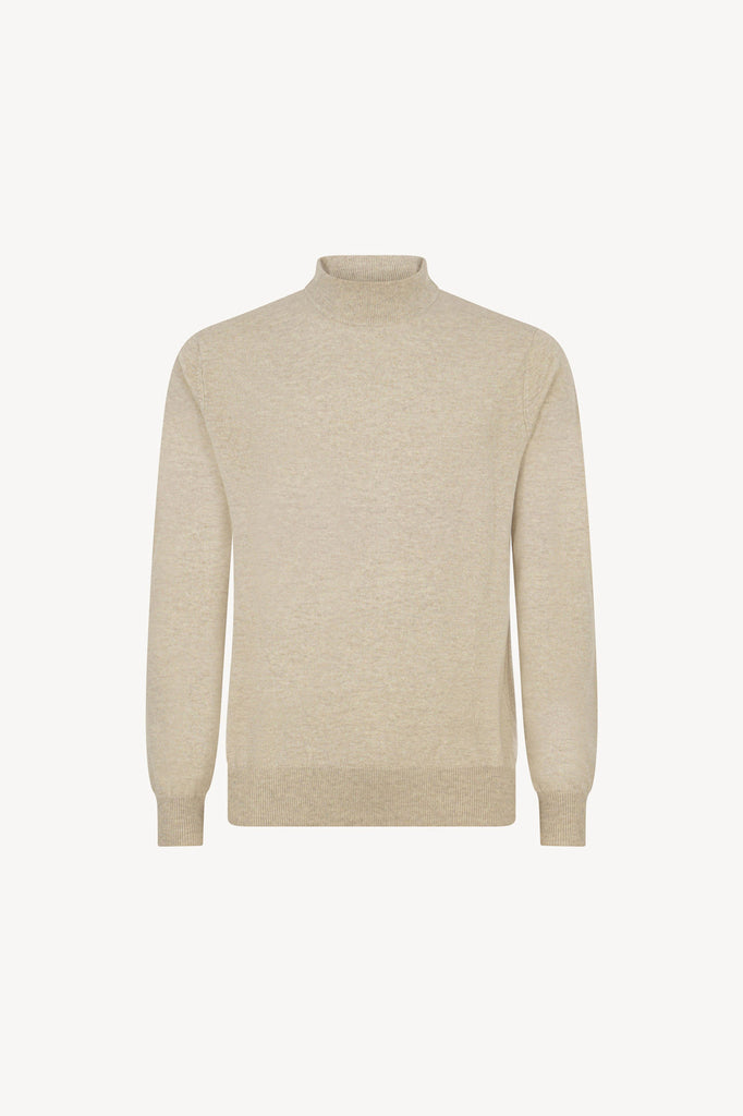 Maglia a Lupetto in Puro Cashmere Avena