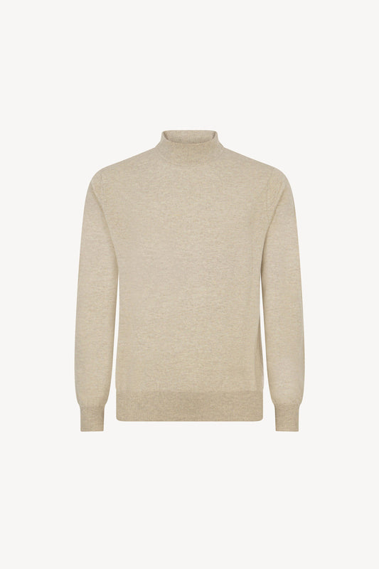 Maglia a Lupetto in Puro Cashmere Avena