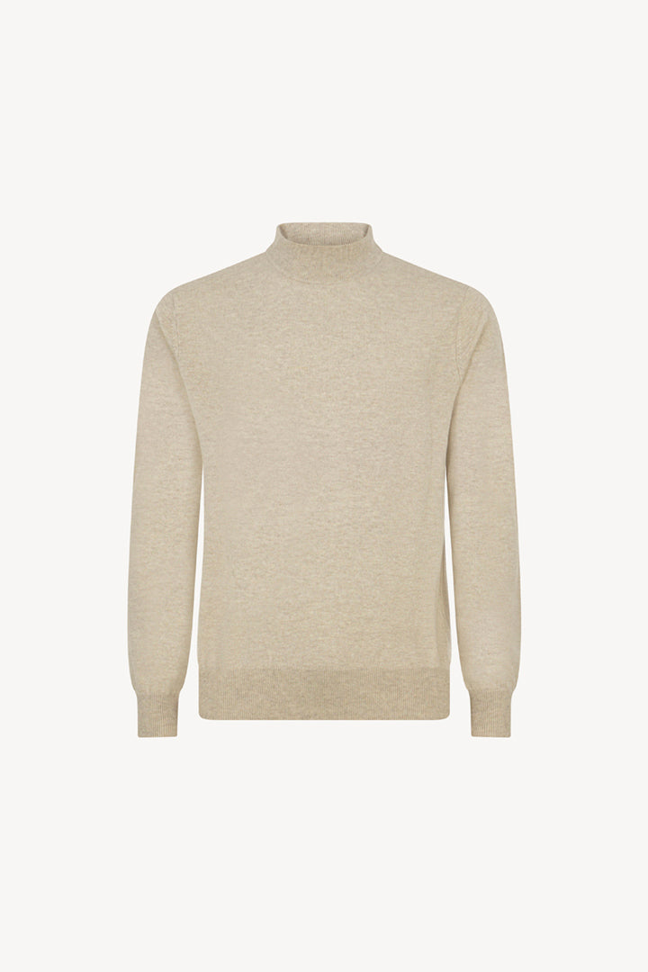 Maglia a Lupetto in Puro Cashmere Avena
