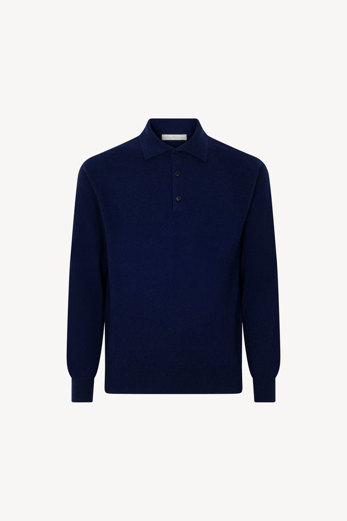 Polo in Puro Cashmere Ink Blue