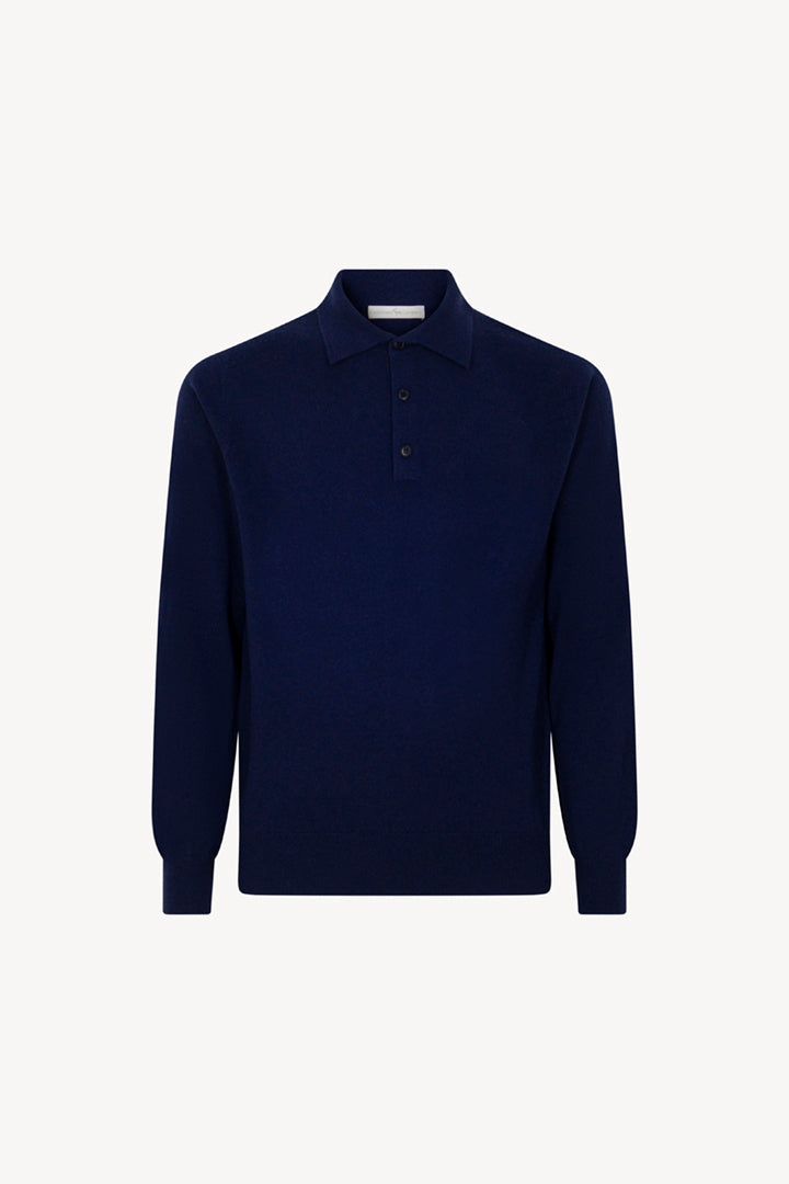 Polo in Puro Cashmere Ink Blue