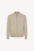 Cardigan a Bomber con Zip in Puro Cashmere Avena