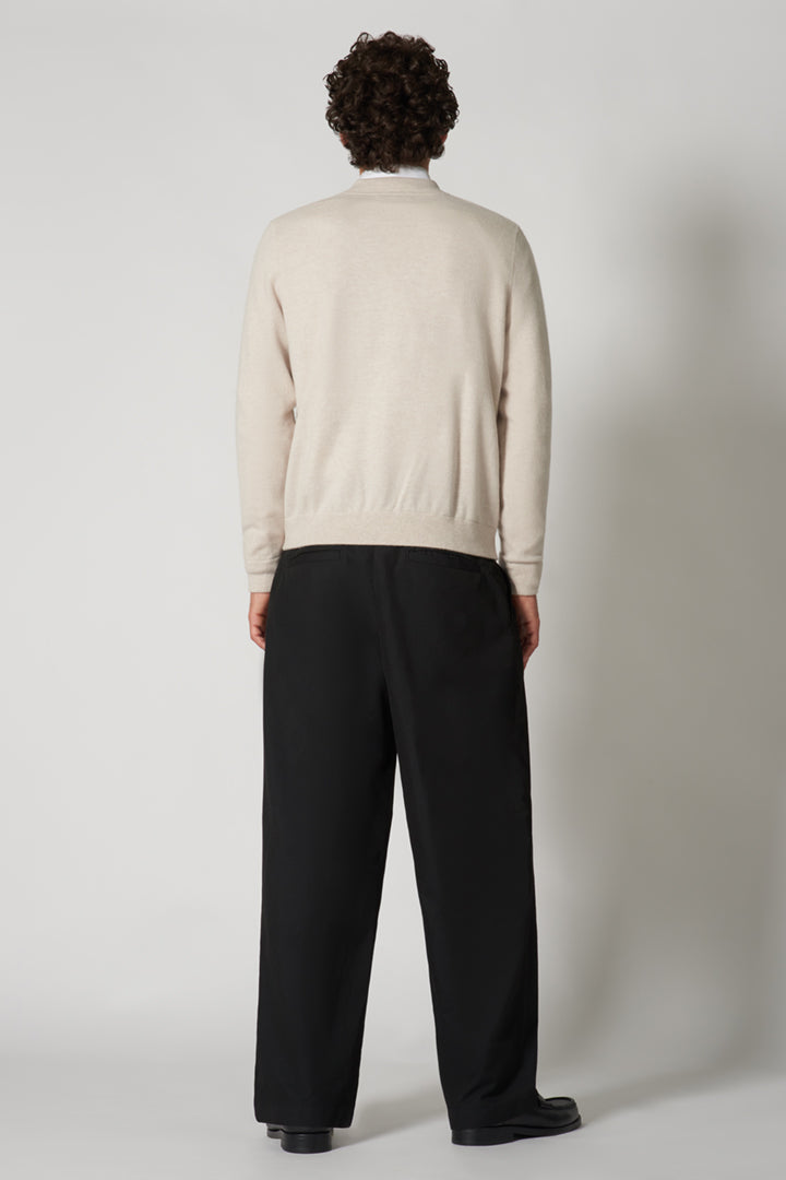 Oat Pure Cashmere Cardigan Bomber-Style with Full Zip
