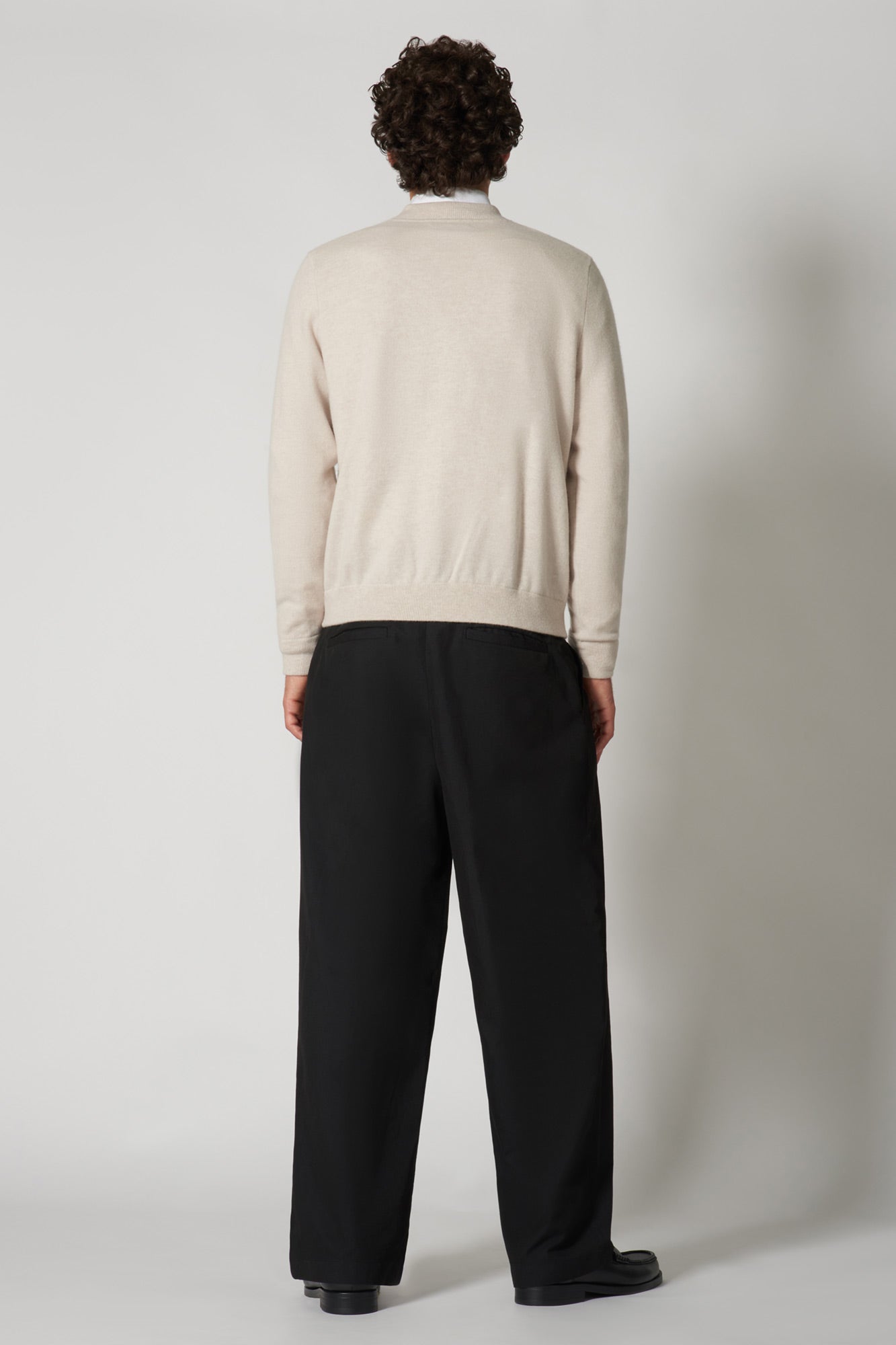 Cardigan a Bomber con Zip in Puro Cashmere Avena