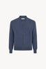 Cardigan a Bomber con Zip in Puro Cashmere Denim Scuro