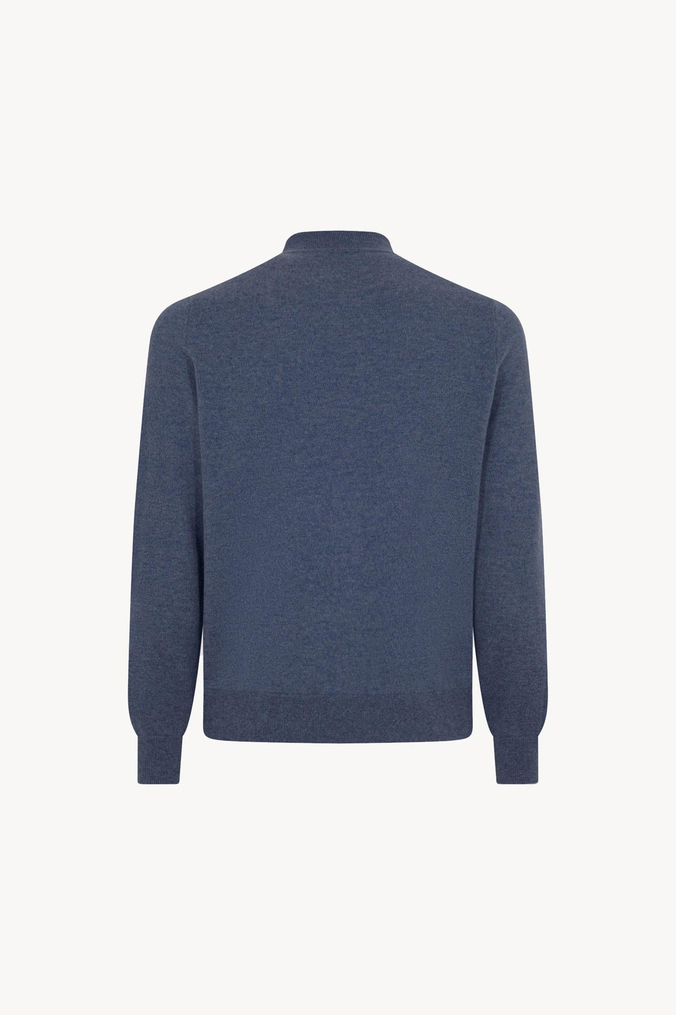 Cardigan a Bomber con Zip in Puro Cashmere Denim Scuro