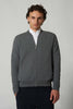 Cardigan a Bomber con Zip in Puro Cashmere Flanella