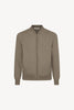 Bomber Cardigan with Zip in Pure Cashmere Dune