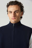 Gilet con Zip in Puro Cashmere Navy