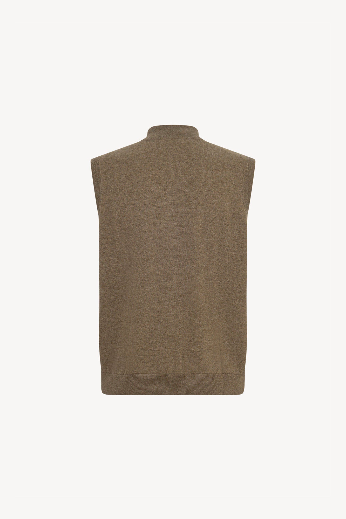 Gilet con Zip in Puro Cashmere Dune